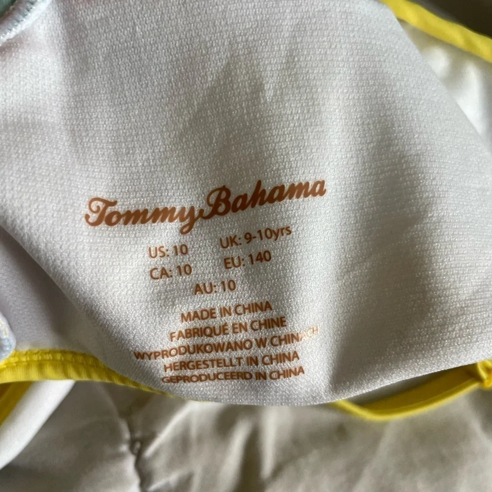 Tommy Bahama ruffle lemon one shoulder girls bikini top
